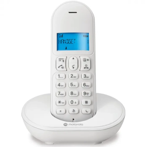 Telefone Sem Fio Com Identificador de Chamadas e Viva Voz Motorola MT150W Branco