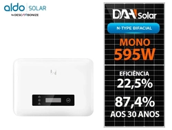 Kit Energia Solar 300KWh - 2,38KWp com 4 Painéis DAH 595W e Inversor Solar GOODWE, Fibrocimento e Metálica