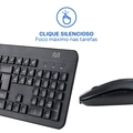 Kit Teclado e Mouse Sem Fio Recarregável Usb 1600dpi Preto - Tc250