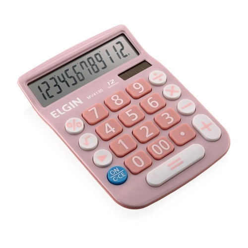 Calculadora de Mesa 12 Dígitos Mv-4130 Rosa