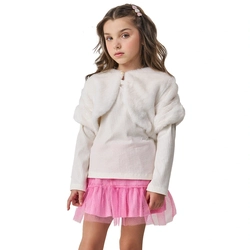 Conjunto Trio com Bolero em Pelo Pokotinha - Feminino