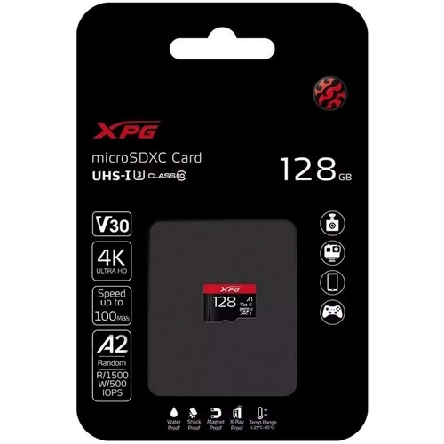 Cartão de Memória Adata, Micro SD, 128GB, Classe 10, AUSDX128GUI3XPGA2-R