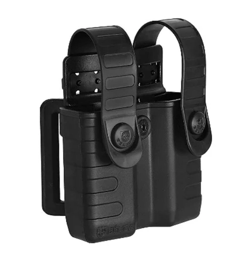 Porta Carregador Duplo Tab Lock Passador Bélica - Preto