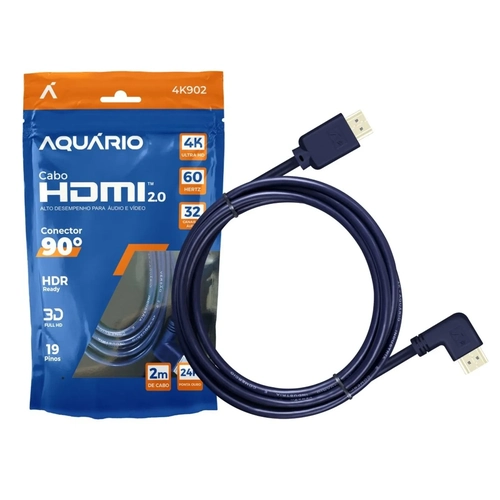 CABO HDMI 2.0 4K 2M 90° AQUARIO - 4K902