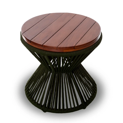 Mesa de centro  em Corda Náutica e tampo Cumaru Diamantina