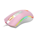 Mouse Gamer Redragon, Cobra, RGB, 12400DPI, 9 Botões, Com fio Rosa com Branco - M711PW