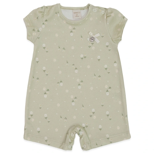 Macacão Manga Curta Estampado Suedine Feminino - Little Sweet