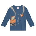 Camiseta Manga Longa Dino Azul Brandili - Masculina