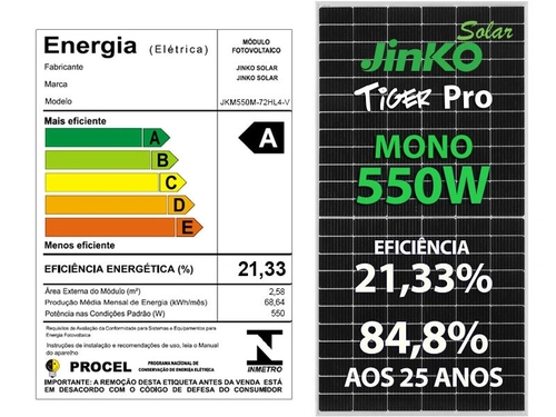 Jkm550m-72hl4-v Tiger Pro 550w 144 Half Cel Mono 21,33% Eficiencia