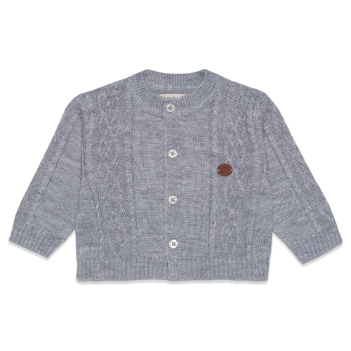 Casaquinho Tricot Trançado Masculino - Mescla