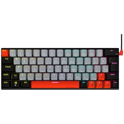 Teclado Usb Gamer Pcyes Kuromori 60% Switch Red Led Rainbow - Ptkm60rd