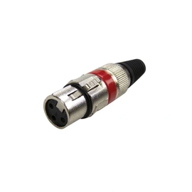 Cannon Xlr Femea Metal Niquelado C/5 Vermelho Importado