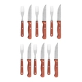 Conjunto Talheres de 12 Peças de Facas e Garfos de Madeira