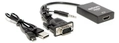 Cabo Mini Convesor Vga para Hdmi com Áudio e Vídeo, Full Hd, Exbom