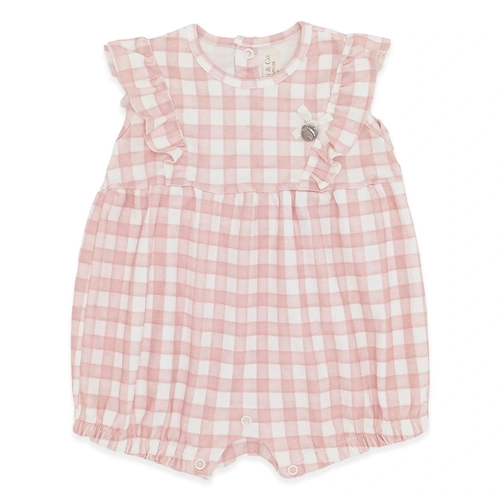 Macacão Manga Curta Recorte e Babado Suedine Feminino - Ursa Provençal