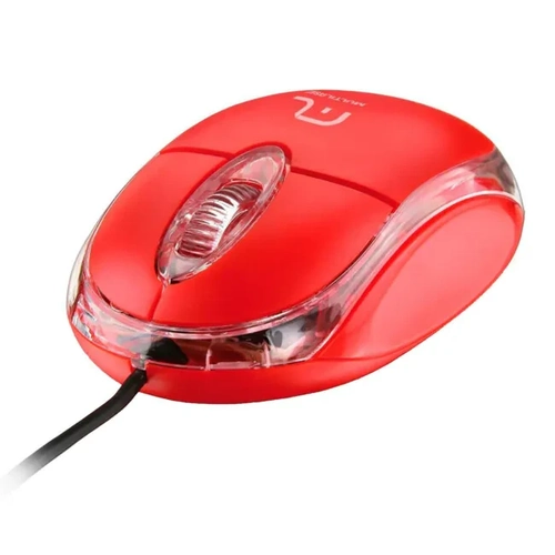 Mouse Óptico Multilaser Mo003 Usb Classic Vermelho