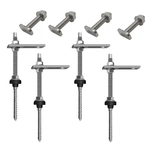 Kit 4 Parafuso Painel Solar Estrutural M10x30 Madeira 30 Cm