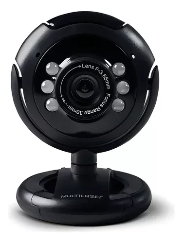 Webcam Multilaset Night Vision 16MP Led Preto WC045