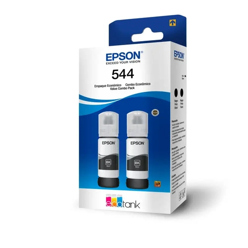 Refil De Tinta Epson T544 2 Garrafas Pretas - T544120-2p