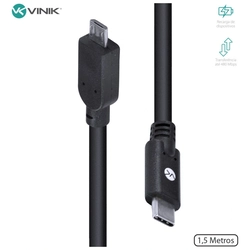 Cabo Usb-C Tipo-C Para Micro USB-B 2.0 Vinik 1,5 Metros - C20MUA-15