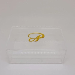 Caixa P tampa articulada - Logo alto relevo inicial ou desenho