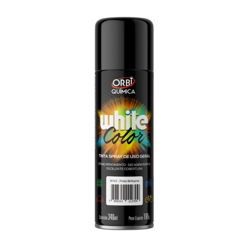 Orbispray Tinta Orbi Preto Brilhante 340ml/ 220g