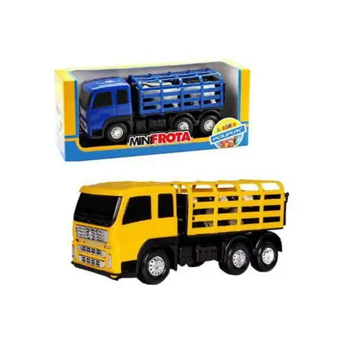 Caminhao Mini Frota Boiadeiro Com Acessorios Na Caixa 11x26cm