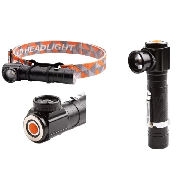 Lanterna Led Cabeça Imã USB Recarregável