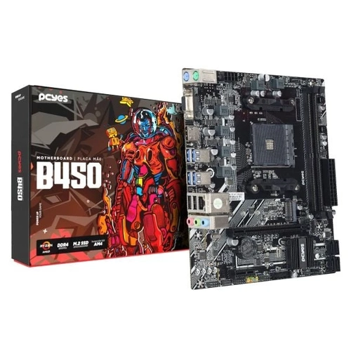 Placa Mãe AM4 Pcyes B450 DDR4 - PCYB450-RZ564