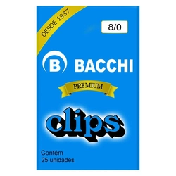 CLIPS N.8/0 GALVANIZADO CX C/25 BACCHI