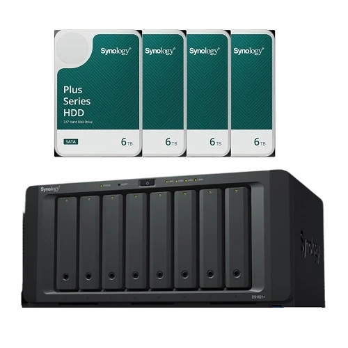 Servidor Nas Synology Diskstation DS1821+ Com 24TB (4 Hds Synology 6TB )