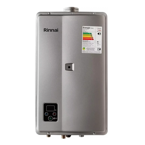 Aquecedor A Gás Rinnai Digital Prata Reu-e270 Feh Standard 27 Litros GLP