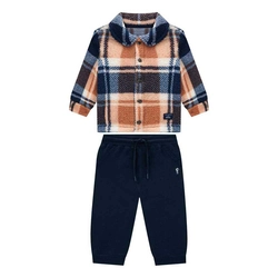 Conjunto Jaqueta em Pelo Tedy Onda Marinha - Masculino