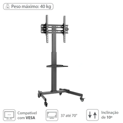 Suporte Rack para Tv Vinik Lcd/led/plasma de 37 a 70 Com Suporte para Receptor - Sr150