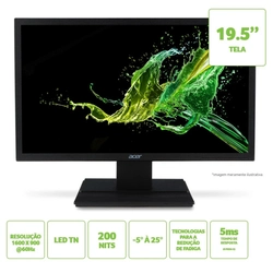 Monitor Acer V206hql Abi 19,5 Led Tn 1600x900 60hz Vga Hdmi - Um.iv6aa.a11