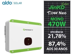 Gerador De Energia Solar Growatt Sem Estrutura Growatt Gf 13,16kwp Jinko Tiger Neo Mono 470w Mid 15kw 2mppt Trif 380v