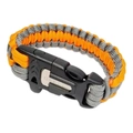 Pulseira Paracord C/ Pederneira/Apito (Cinza e Laranja)