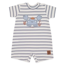 Macacão Manga Curta Bordado Listrado Suedine Masculino – Mar