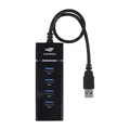 HUB C3Tech USB 3.0 4 Portas Preto - HU-300BK