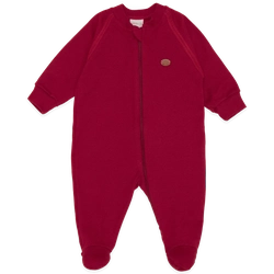 Macacão Manga Longa Zíper Suedine - Vermelho