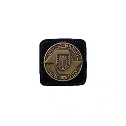 Broche Laurea 5° Grau PM/SP Couro (Preto/Ouro)