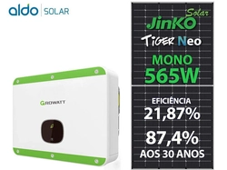 Gerador De Energia Solar Growatt Sem Estrutura Growatt Gf 12,43kwp Jinko Tiger Neo Mono 565w Mid 15kw 2mppt Trif 380v