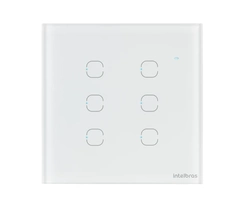 Interruptor touch, inteligente, Wi-Fi, 6 teclas