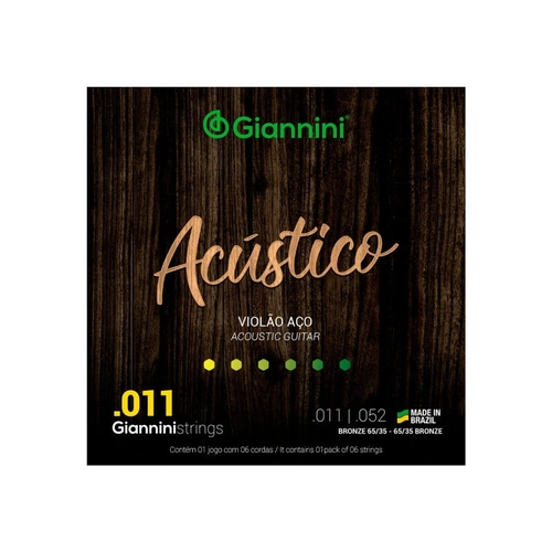 Encordoamento para Violao Aço Acustico .011 Bronze - Gespw