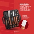 Kit Churrasco 10 Completo Peças Aço e cabo de madeira Inox Grillrelax