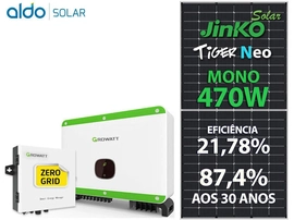 Gerador De Energia Solar Growatt Zero Grid Ondulada Romagnole Growatt Gf 45,12kwp Jinko Tiger Neo Mono 470w Mac 50kw 3mppt Trif 380v