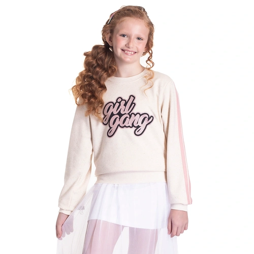 Blusa Moletom Girl Gang Linho Randa Mundu - Feminina