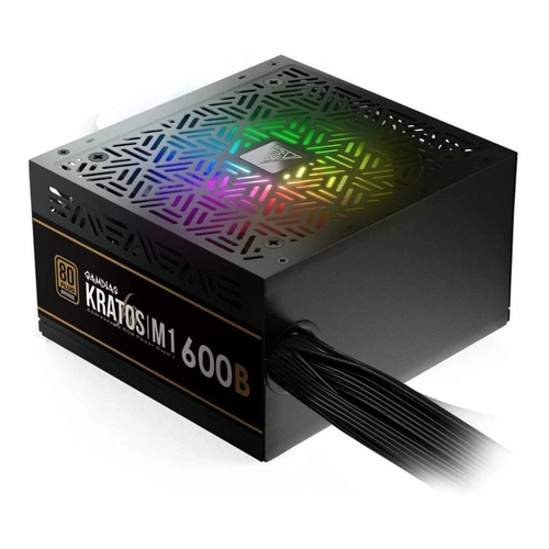 Fonte 600W Gamdias Kratos M1RGB 80Plus Bronze PFC Ativo - M1-600