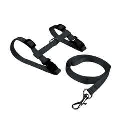 Kit Guia e Peitoral Ajustável para Gatos Preto