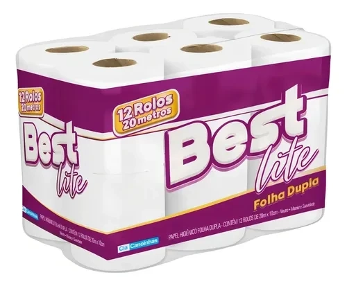 Papel Higiênico Folha Dupla 12 Rolos Best Lite